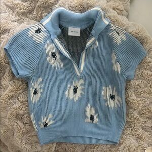 Rue Stiic Blue and White Knit Top